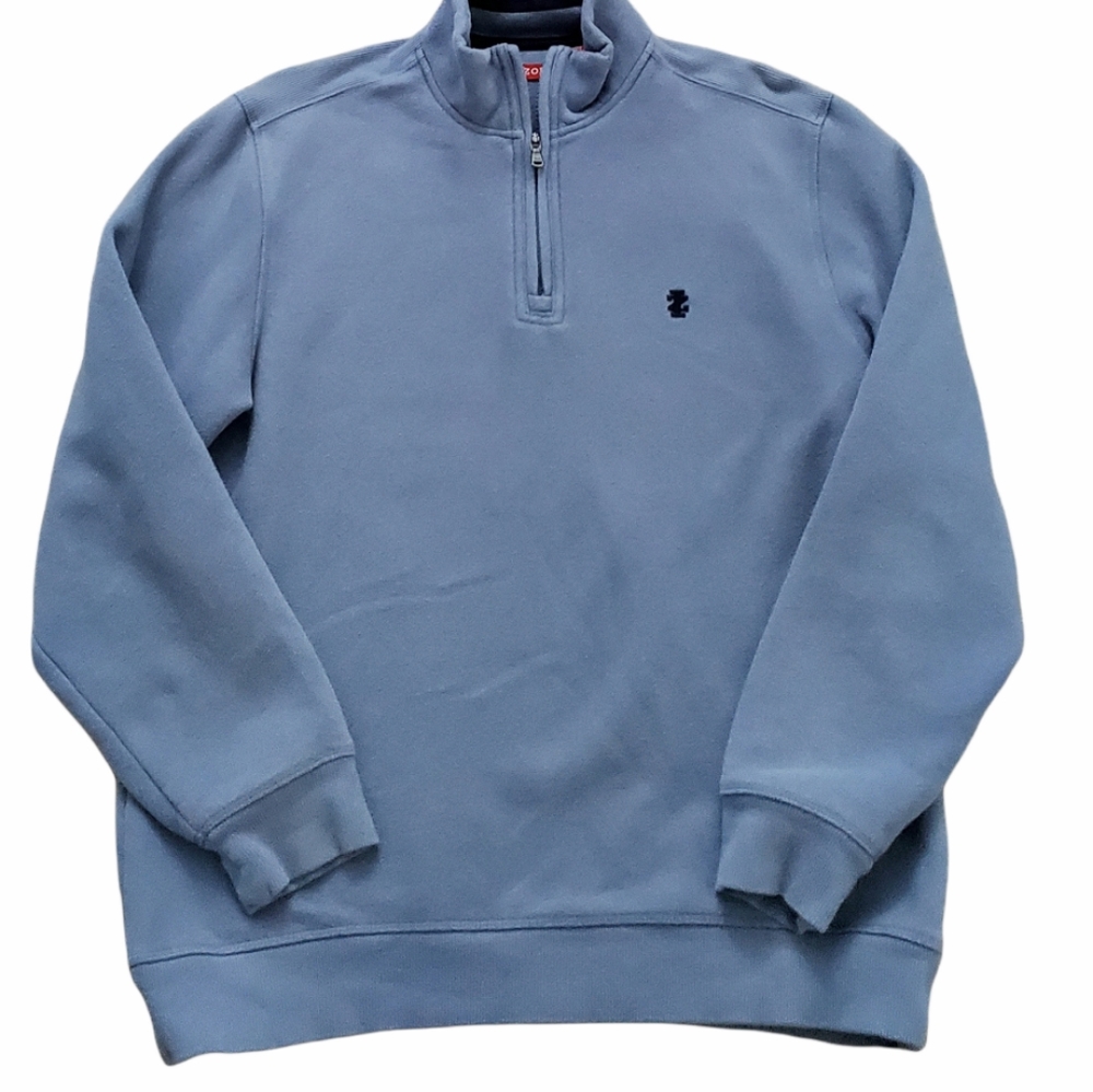 IZOD Mens Pullover Hoodie Size Medium Grey
